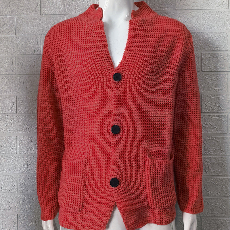 Men's Slim Stand Collar Knitted Fall Winter Coat