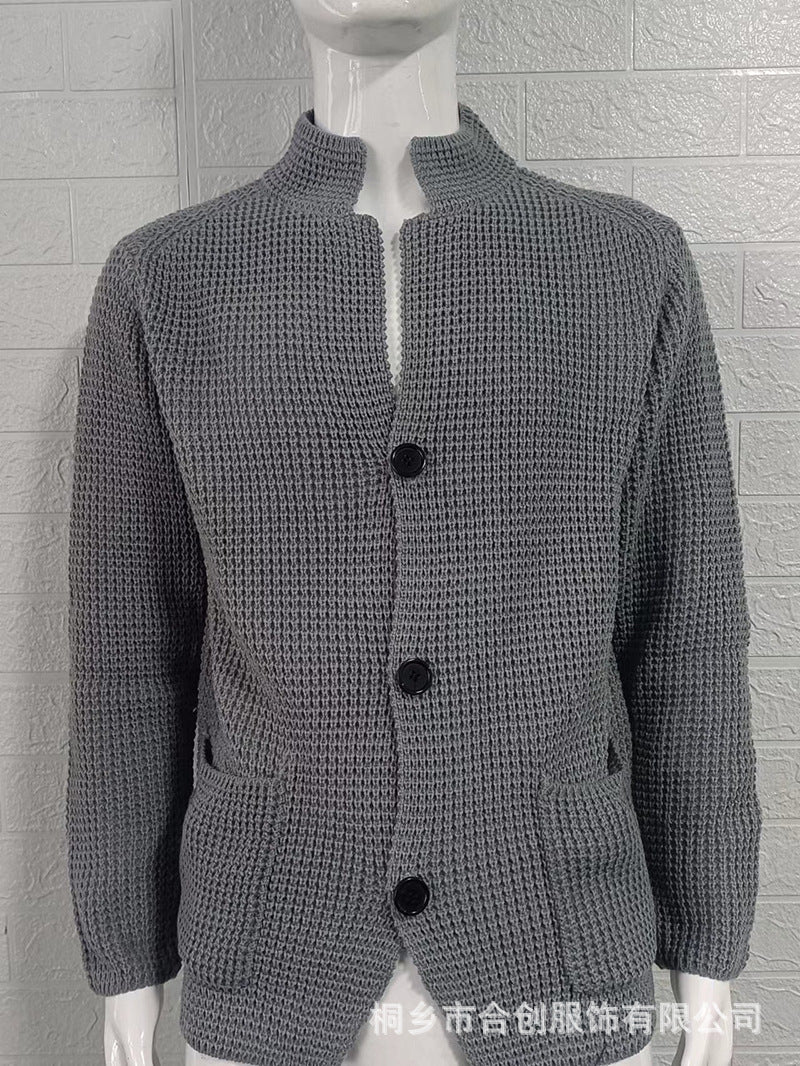 Men's Slim Stand Collar Knitted Fall Winter Coat
