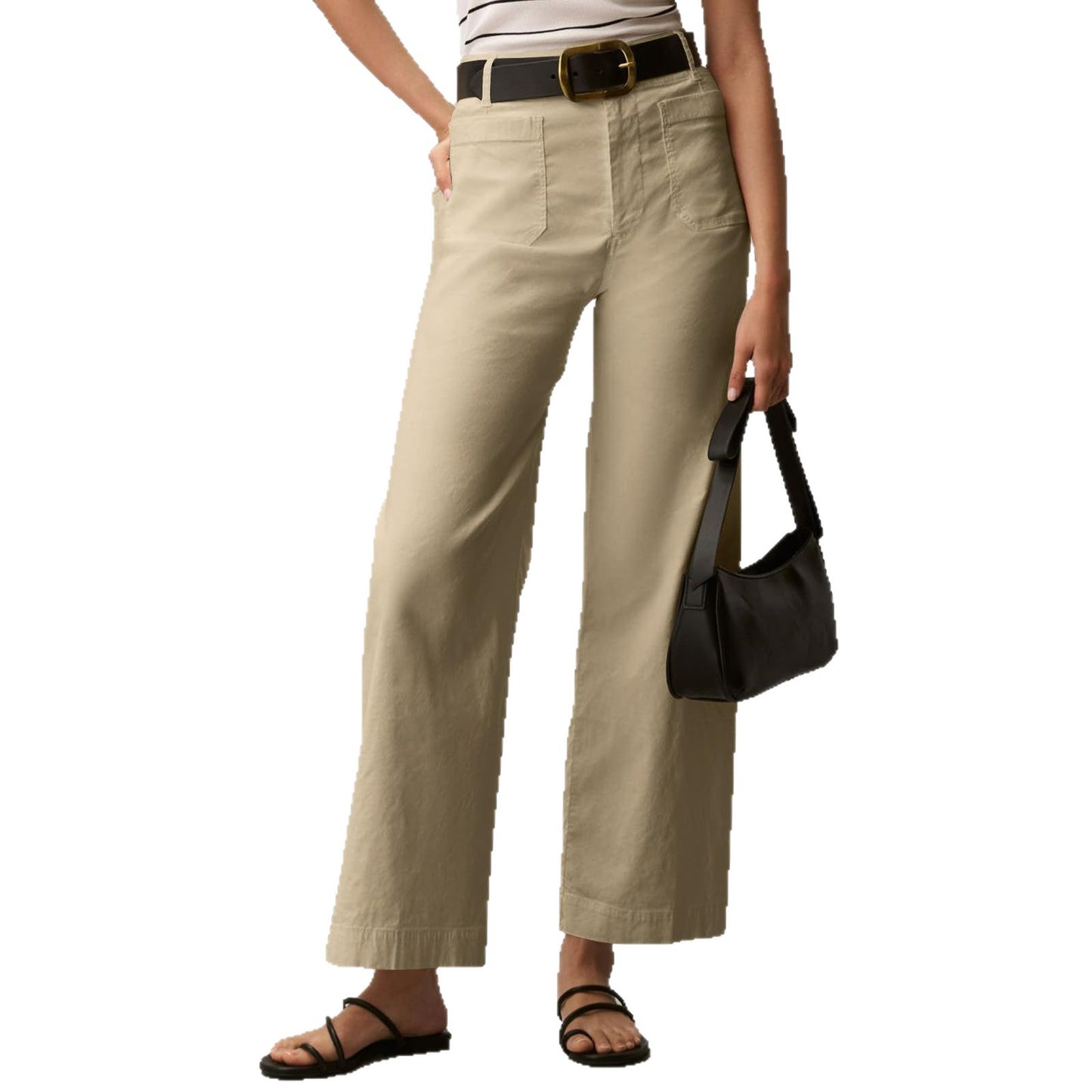 Plus-size High-waisted Slimming Solid-color Suit Pants