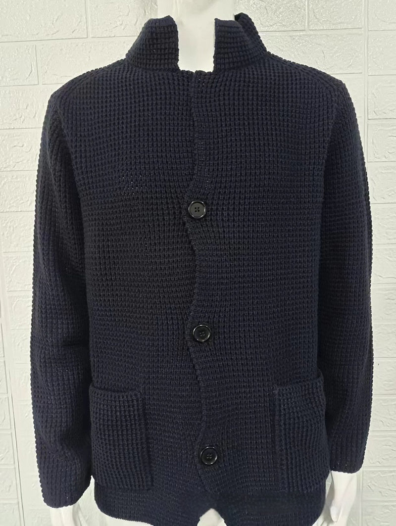 Men's Slim Stand Collar Knitted Fall Winter Coat