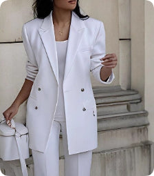 Casual Suits Fashion Long Sleeve Single-breasted Jacket Top And Slim Fit Trousers Women's Business Suits